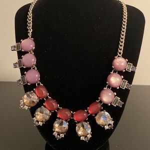 The Limited pink red and golden statement necklace.